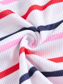 Casuvi Kids 2pcs Tween Girls T-Shirt Set,Blue And White Stripe,Pink Letter Print Round Neck Short Sleeve Tee&White Shorts,Summer,Casual,School,Back-To-School Wear - Pink - View 6
