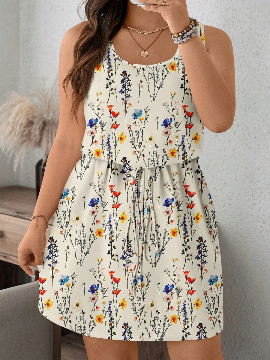 EMERY ROSE Đầm nữ cỡ lớn in hoa, thích hợp mặc đi nghỉ mát hoặc hẹn hò. - Nhiều màu - Xem 1