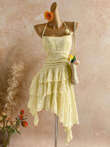 Soleia 女士迷你连衣裙 - 杏色 - 查看 5