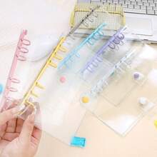 1 件透明糖果色 A6 PVC 6 环活页夹封面 - 轻质可再填充计划簿外壳（不含纸），学校用品，返校 - 多色 - 查看 9