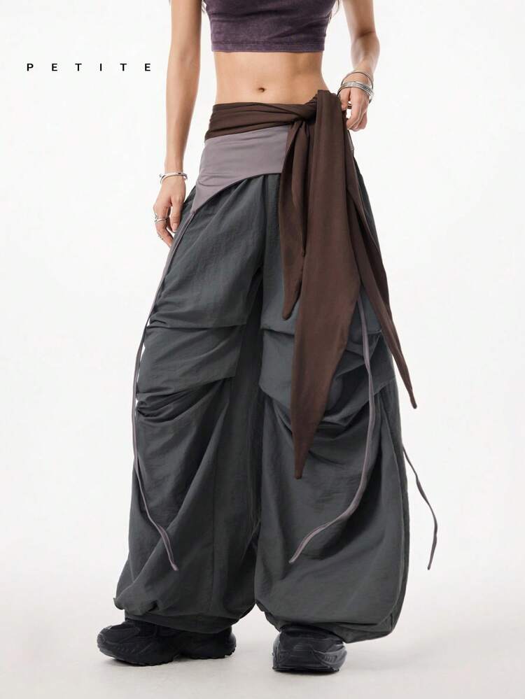 LYSMO Petite 女士街头时尚宽松嘻哈裤 - 灰色 - 查看 7