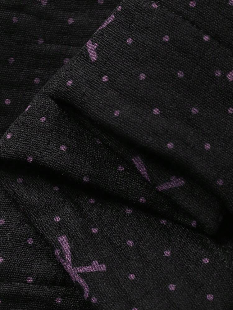 Dazy Plus Plus Size Polka Dot Bow Print Pajama Bottoms