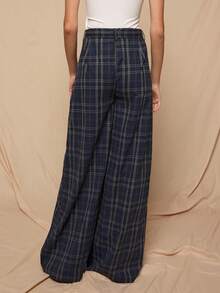 COUREZ Check Baggy Balloon Trousers /Y2K Spring For Women Street Streetwear Oversized Trousers For Women Going Out Party Summer Trousers - Blue - View 3