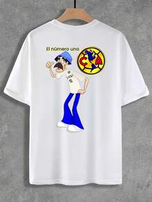 A men's round neck casual short top, elegant and casual, suitable for daily outings, Christmas, regular length, essential for travel - Blanco - Ver 3