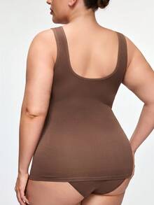 SHAPORA Women's Plus Size Comfortable High Cost-Effective Fashion Portable Shapewear Top, 1pc - Coffee Brown - View 3