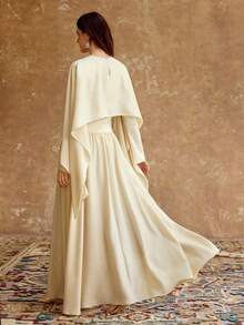 ZEYLAH Detachable Collar Long Sleeve Beaded Dress, Suitable For Spring & Summer - Apricot - View 4