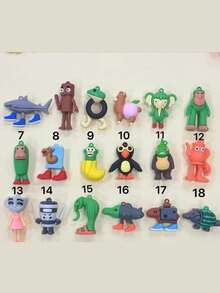 POKOJA LAND POKOJA LAND 山海京24款随机手工卡通人物盲盒套装 - PVC背包扣挂件，山海京惊喜盒，非常适合作为复活节、母亲节、万圣节、圣诞节礼物，以及送给亲朋好友的节日礼物套装 | 卡通人物挂件 | PVC手工套装 春夏款 - 彩色 - 查看 5