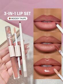 SHEGLAM 柔軟 90 年代魅力唇線筆和唇膏雙色套裝-穆迪灰褐色唇膏套裝 3 合 1 唇妝 豐唇彩 保濕植物提取物 持久液體唇膏 唇妝 棕色液體唇膏 品牌 美容 化妝 化妝品 適合女性與女孩 完美搭配冬季春季 Y2K 時尚 流行 生日 情人節禮物 假期 派對準備就緒 最佳顏色 - Moody Taupe - 查看 10