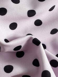 Swim Mod New Polka Dot Print Twist Front One-Piece Swimsuit For Women - Multicolor - View 6