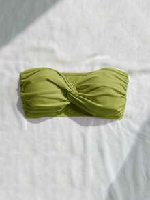 Swim Basics Áo bơi nữ đơn sắc tối giản mặc hàng ngày - Màu xanh Ô liu - Xem 5