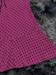 Glimmora Women's Polka Dot Lace Patchwork Ruffle Hem Summer Mini Dress - Red Violet - View 4