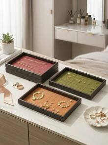 Cirelle Texture Decorative Trays, Wooden Rectangular Jewelry Storage Boxes And Dressing Table Trays, Multi-Color Storage Boxes For Keys, Cosmetics, Candles And Table Decorations, Are Very Suitable For Use In Bathrooms, Wardrobes, Coffee Tables And Entrances. - Desktop storage tray - View 12