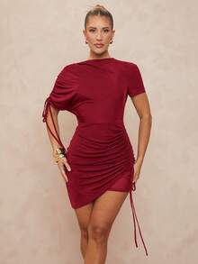 Lumalex Premium Party, Spring Festival, Wedding Mini Dress For Women,Summer Dresses For Women - Burgundy - View 5