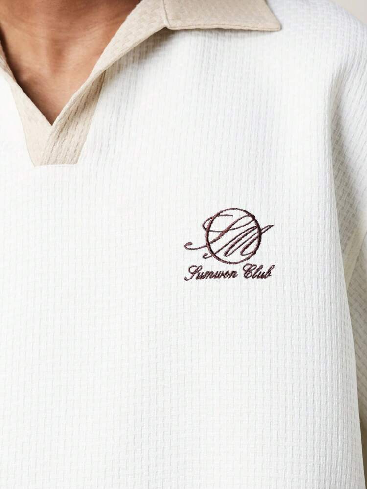 Dzianinowa koszulka polo z haftowanym logo