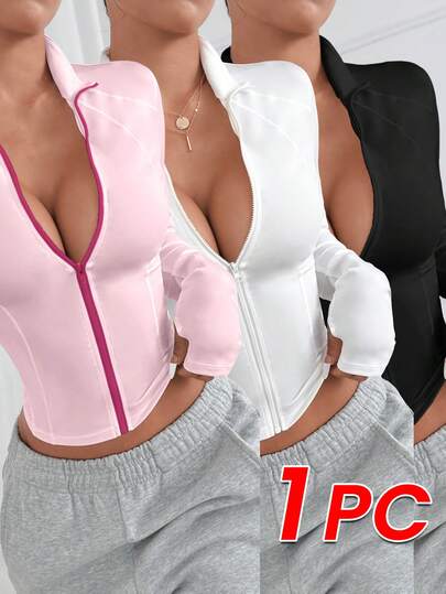 Sovereign Charm 女士休闲运动跑步健身拉链夹克