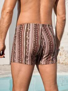 Manfinity KASUA 男士沙滩度假休闲泳裤 - 杏色 - 查看 3