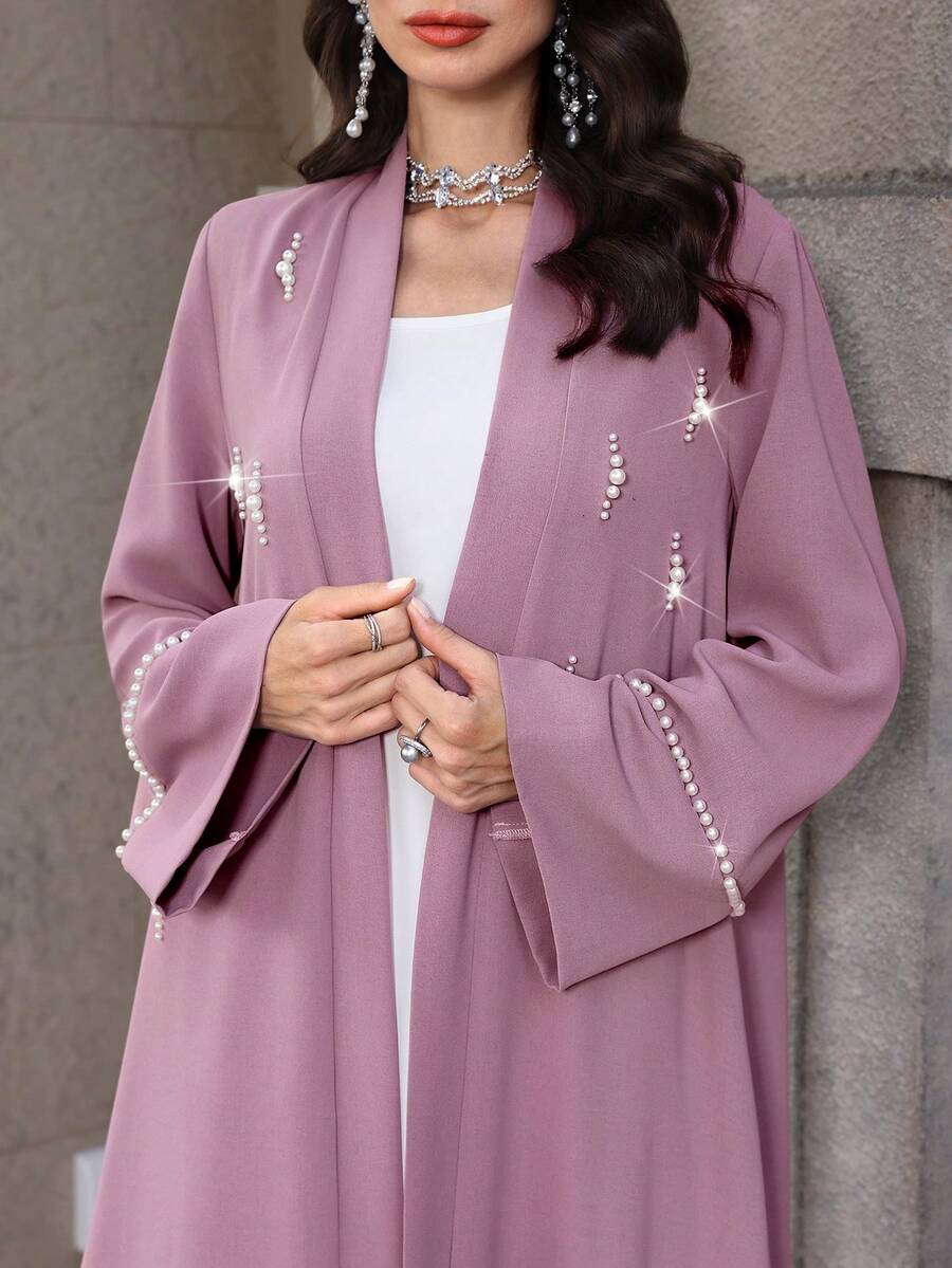 Al Najma Pearl Decor 优雅宽松长袖休闲外套 - 藕粉色 - 查看 1