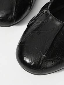 Mnmlis 平底芭蕾舞鞋，系带可拆卸，女款 - 黑色 - 查看 5