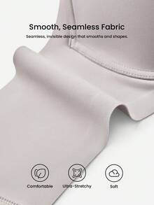 LUVLETTE 梦幻曲线支撑+侧支撑灰色钢圈聚拢T恤基础舒适无痕必备文胸 - 灰色 - 查看 9