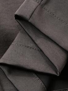 DAZY 男士缎面睡衣套装，短袖上衣配长裤，深灰色，夏季 - 灰色 - 查看 3