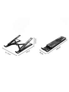 Single-Fork Foldable Laptop Stand, Adjustable Height Cooling Pad Holder, Suitable For All Laptops, Made Of ABS - Multicolor - View 6