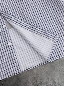 AXEPEAK 男士休闲格子字母数字印花衬衫，夏季 - 彩色 - 查看 7