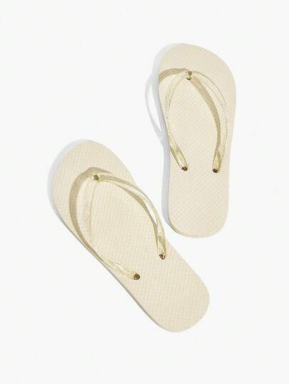 Grefit Women's EVA Material Waterproof Non-Slip Flip Flops, Solid Color Minimalist Design For Home, Vacation, Beach