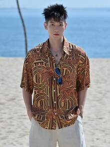 DAZY Men's Floral Print Short Sleeve Vacation Shirt, Summer - Multicolor - View 5