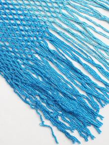 Swim Vcay Women's Gradient Mesh Sheer Beach Cover Up Swimsuit Dress, Spring/Summer/Autumn - Blue - View 6