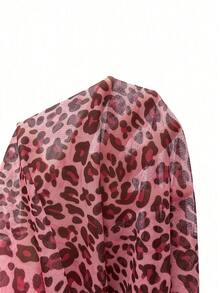 SHEIN Unity 女士豹纹简约日常吊带连衣裙迷你短款女装 - 粉色 - 查看 7