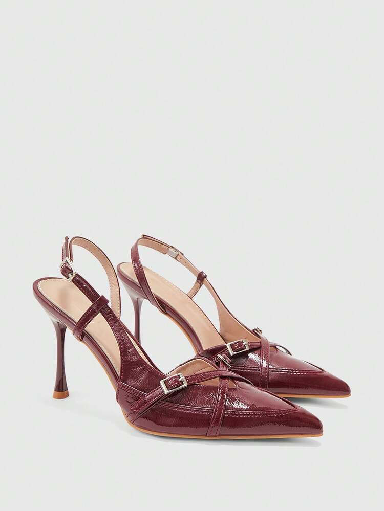 CUCCOO BIZCHIC Women's Pointed Toe Stiletto High Heel Shoes, Sexy Fashion Elegant Ankle Strap Party Club Pumps