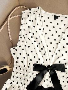 GlowEve Women's Woven Polka Dot Elegant And Fashionable Summer Top - Apricot - View 6