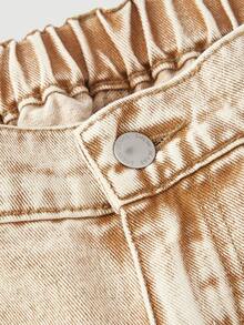 SHEIN MOD Plus Size Loose Fit Wide Leg Jeans - Khaki - View 3