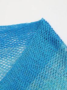 Swim Vcay Women's Gradient Mesh Sheer Beach Cover Up Swimsuit Dress, Spring/Summer/Autumn - Blue - View 3