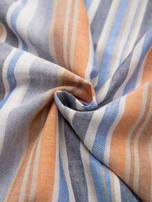 Linhara Damen bunte gestreifte Rüschen-Saum Kurzarm Bluse, geeignet für Sommer Strand, Wochenendmarkt, Unabhängigkeitstag Lässig Wear Damen Tops und Blusen Boutique Tops für Damen Sommer Tops für Damen Damen Tops für Sommer Bluse für Damen Lässig - Verschiedenfarbig - Übersicht 7