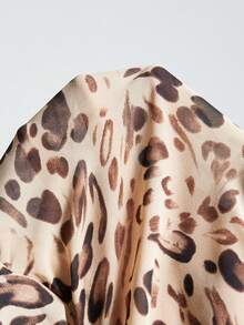 Aveloria Modichic Beige Leopard Print Chiffon Blouse,Elegant Pleated And Ruffle Trim,Bohemian Style Animal Top For Autumn,Party Night,Casual & Fashionable Street Wear - Multicolor - View 7