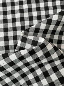 Rusticease 大码休闲格子拼接荷叶边衬衫和裤子两件套 - 彩色 - 查看 5