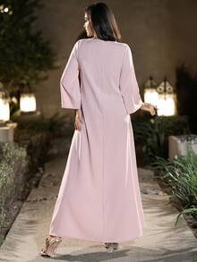 Layrah 轻盈舒适的手工串珠粉色长裙，夏季 - 粉色 - 查看 6