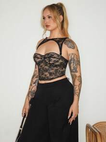 Arliah Music Festival Holiday Black Removable Corset Top, Concert Outfits - Black - View 5