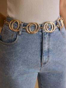 MOTF PREMIUM WOMEN'S FASHION CASUAL SIMPLE SOLID COLOR FLARED JEANS WITH BELT - Baby Blue - View 2