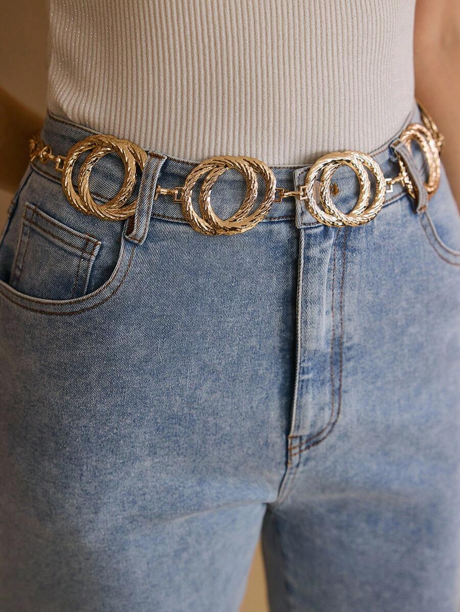 MOTF PREMIUM WOMEN'S FASHION CASUAL SIMPLE SOLID COLOR FLARED JEANS WITH BELT - Baby Blue - View 2