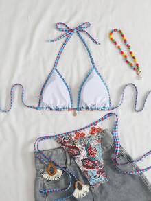 Swim Vcay 女士热带印花比基尼套装，休闲度假风 - 彩色 - 查看 4