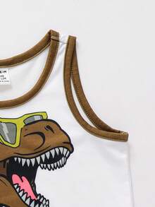 Infant Simple Print Sleeveless Top And Shorts Set - Multicolor - View 4