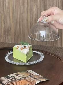 1个简约透明玻璃蛋糕展示架，甜点盘托盘盖，适用于饼干、水果、糕点、糖果 - 無色 - 查看 5