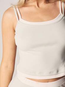 MISSGUIDED Ribbed Tank Top And Leggings Pajama Set Sleepwear Loungewear Cami Crop Top Two Piece Outfit Casual Comfortable Nightwear - Green - View 2