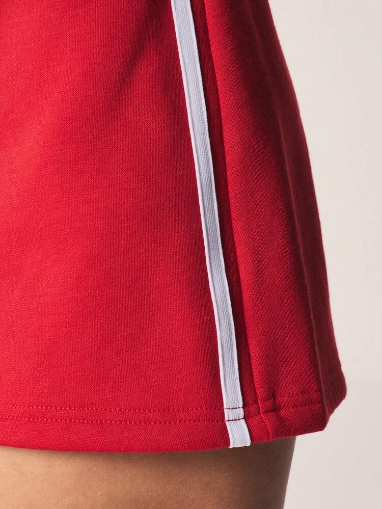 MISSGUIDED High Waist Athletic Side Stripe Mini Skort With Elastic Waistband For Summer Casual Sports Activities