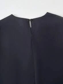 Bata elegante y tradicional de línea A con decoración de flecos para adolescentes - Negro - Ver 5