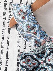 SHEIN Young Girl Woven Striped Ruffle Hem Casual Dress - Multicolor - View 7