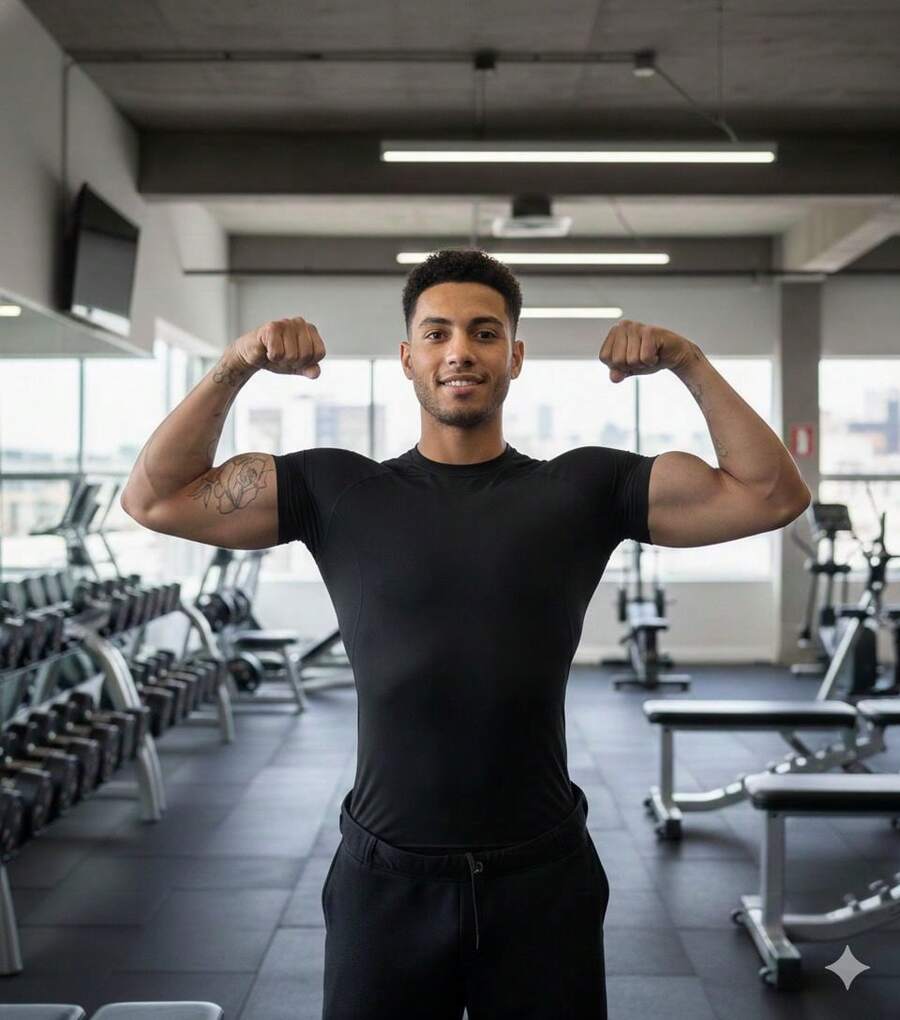 Compression T-Shirt - Black - View 1