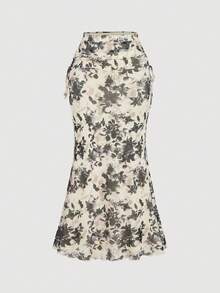 SHEIN MOD Conjunto de 2 piezas con cuello en V y mangas acampanadas, de moda para el verano - Albaricoque - Ver 7